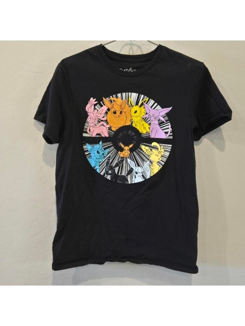 Black Pokémon Hybrid Apparel Adult Small T-shirt Eeveelutions